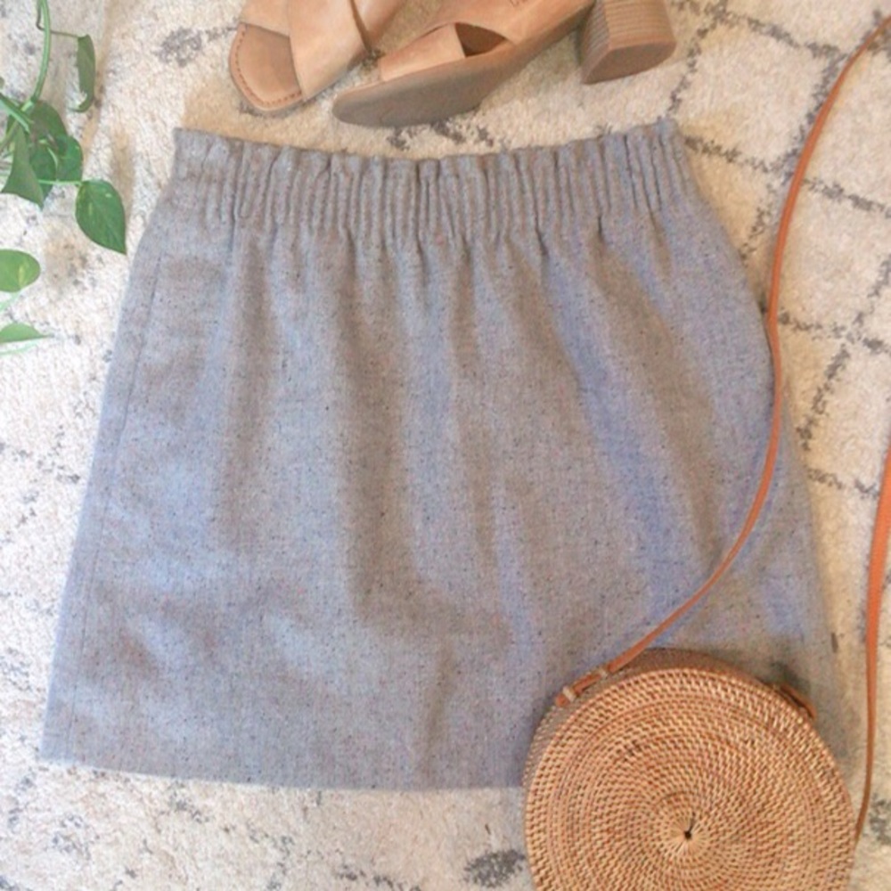 J.Crew Grey Wool Sidewalk Skirt